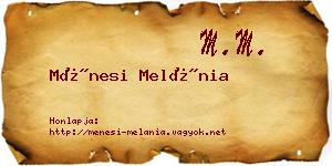 Ménesi Melánia névjegykártya